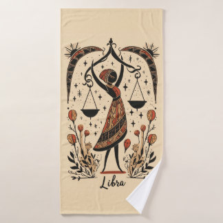 Bath Towel Libra Celestial Zodiac Art