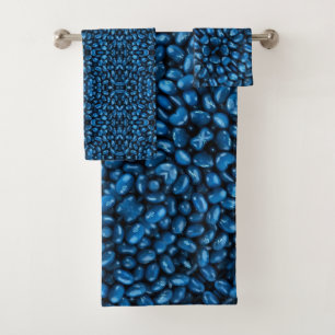 Bath Towel Set Blue Jelly Beans