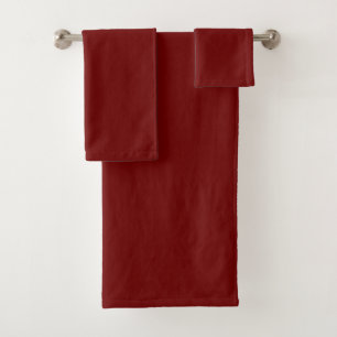 Bath Towel Set Cinnamon Red Plush