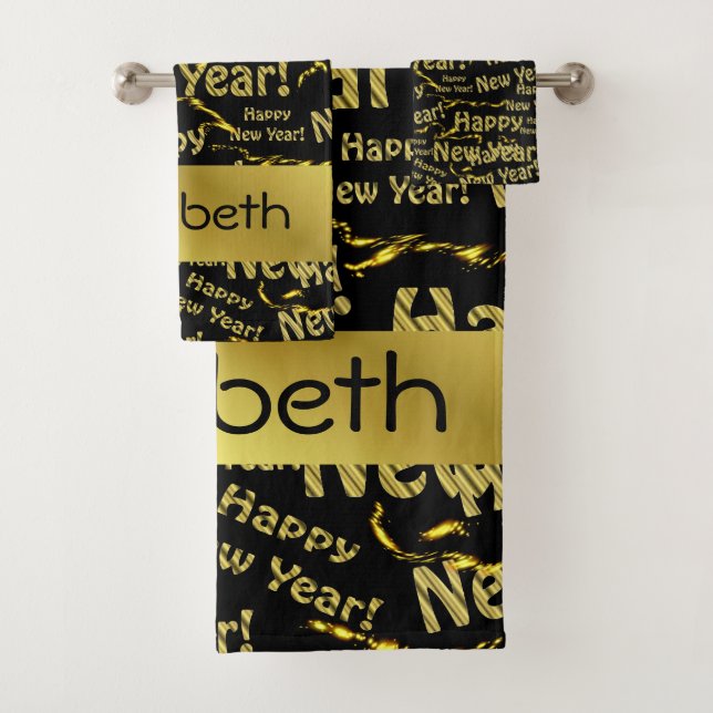 Bath Towel Set,holiday, set, happy new year (Insitu)