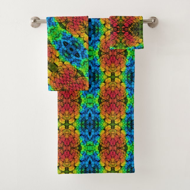 Bath Towel Set Hummingbird Feathers (Insitu)