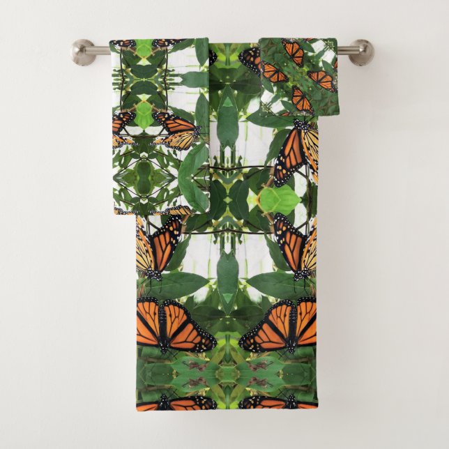 Bath Towel Set - Monarchs on Honeysuckle (Insitu)