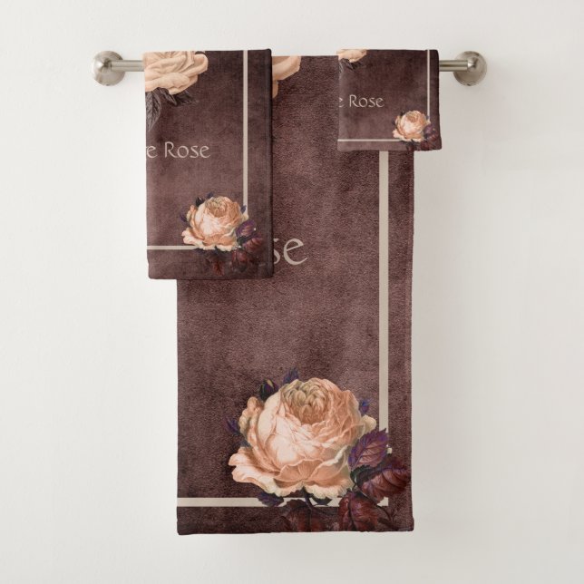 Bath Towel Set The Vintage Rose in Autumn (Insitu)