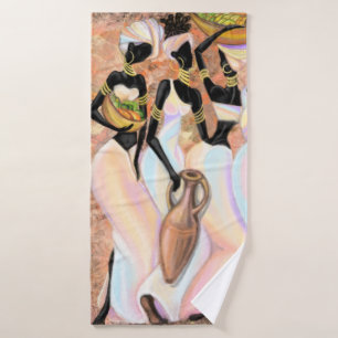 Bath Towel Set with African Women