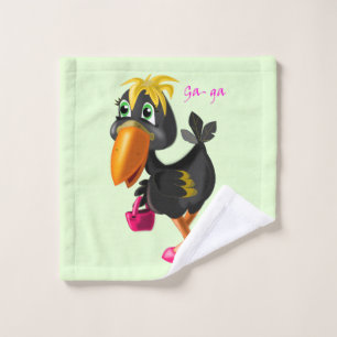 Bath Towel Set with Modern Bird