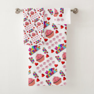 Bath Towel Sets, Happy Birthday Happy Valentine's