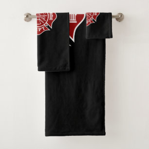 Bath Towel Sets with Firefighter Maltese Cross