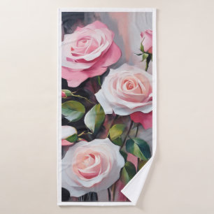 Bath Towel with Roses