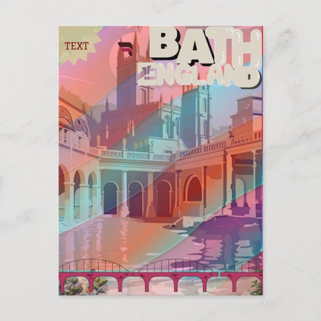 Bath Travel Imprimer Angleterre Cadeau Cartes post (Devant)