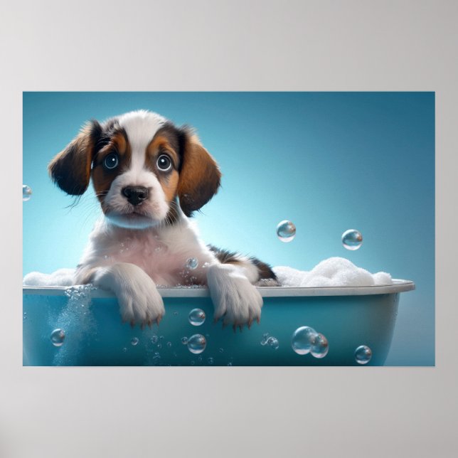 Bath Tub Puppy Poster (Front)
