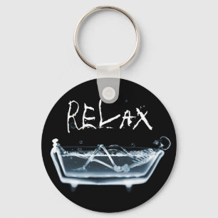 BATH TUB X-RAY VISION SKELETON - BLUE KEYCHAIN