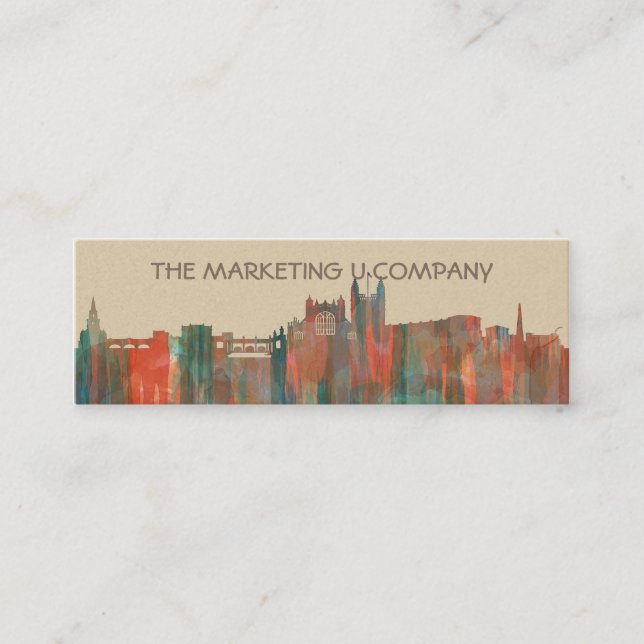 BATH, UK SKYLINE MINI BUSINESS CARD (Front)