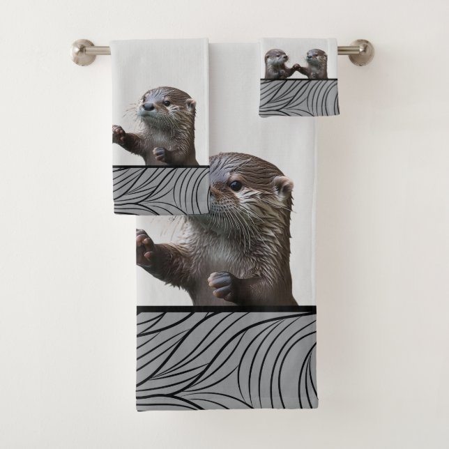 Bath Wild Animals Weasels  -  Baby Otters Towels (Insitu)