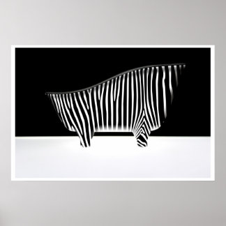 Bath with zebra stripes poster