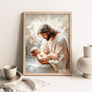 Bathe in Love, Christian Art, Nursery Children Art Poster