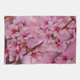 Bathed in Pink Japanese Cherry Blossoms Kitchen Towel