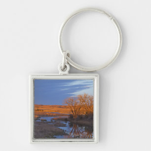 Bathed in sunset light the Calamus River Keychain
