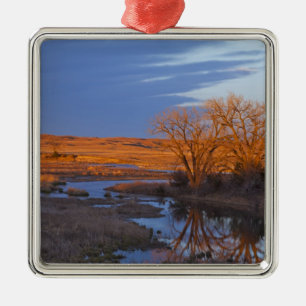 Bathed in sunset light the Calamus River Metal Ornament