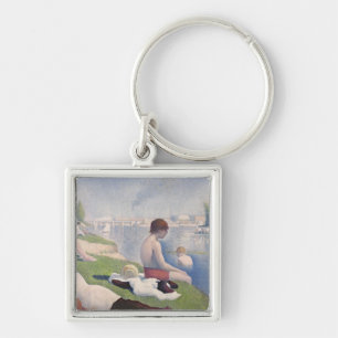 Bathers at Asnières, 1884 (oil on canvas) Keychain