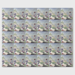 Bathers at Asnières by Georges Pierre Seurat Wrapping Paper