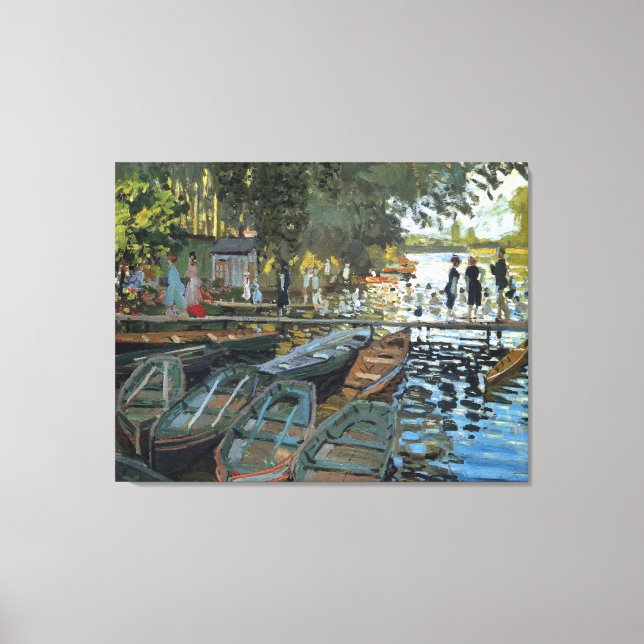 Bathers at La Grenouillere 1869, by Claude Monet Canvas Print (Front)