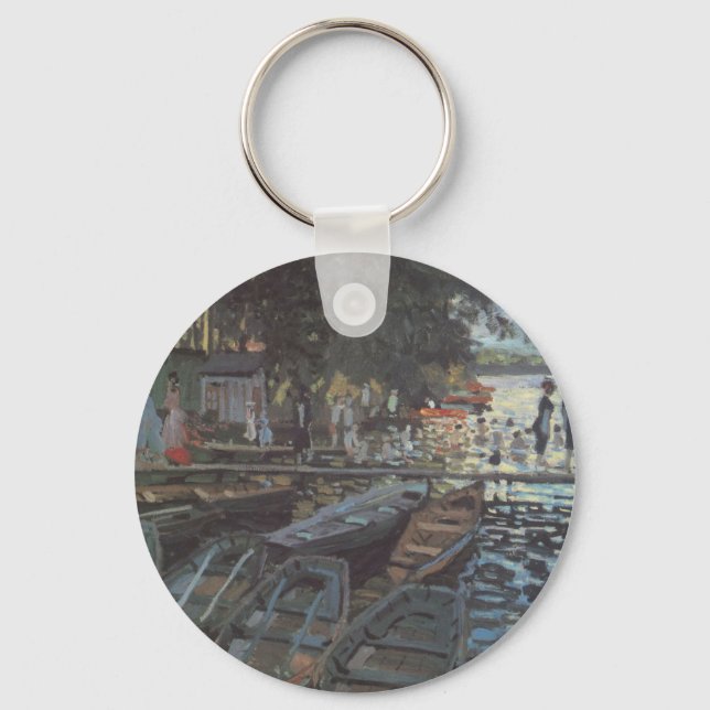 Bathers at La Grenouillère by Claude Monet Keychain (Front)