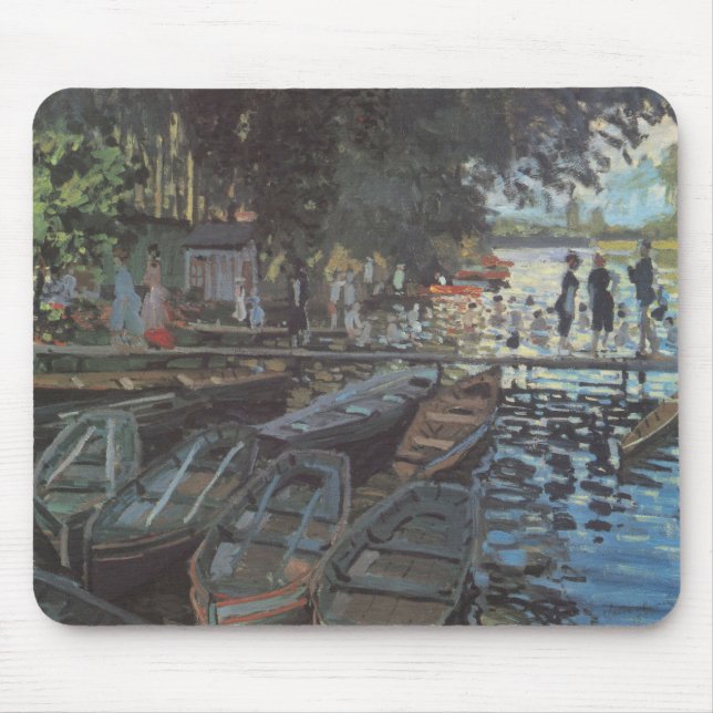 Bathers at La Grenouillère by Claude Monet Mouse Pad (Front)