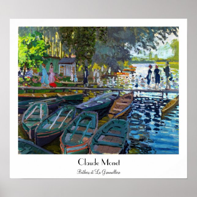 Bathers at La Grenouillere Claude Monet Poster (Front)