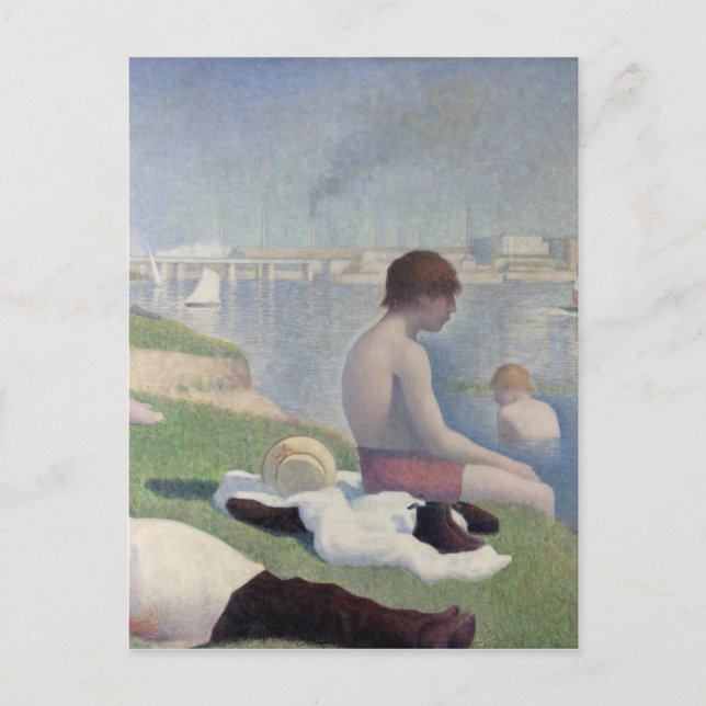 Bathers Georges Seurat Neo Impressionist Painting Postcard (Front)