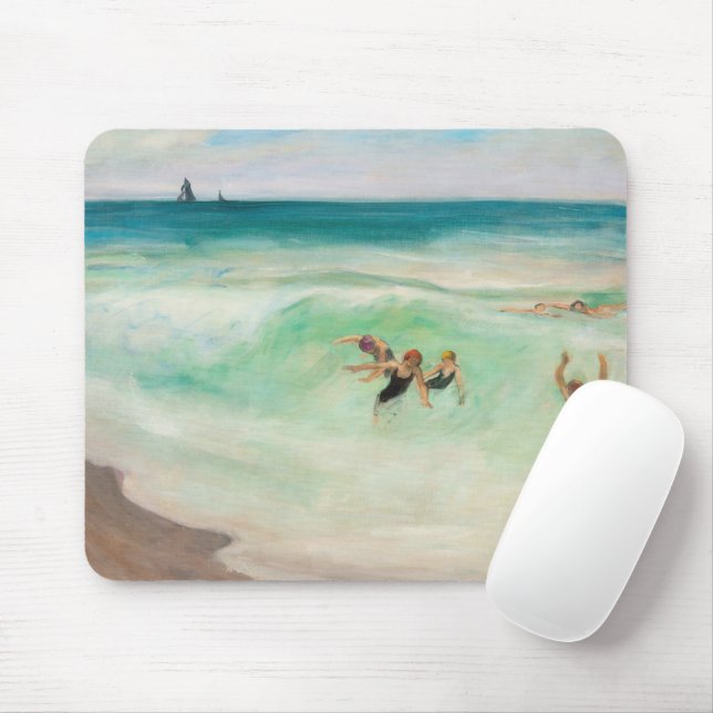 Bathers in the Wave | Henri Lebasque Mouse Pad (With Mouse)