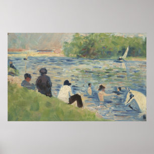 Bathers Study for Bathers at Asnières Poster