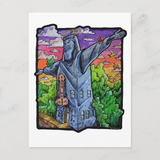 Bathhouse Jebus Postcard (Front)
