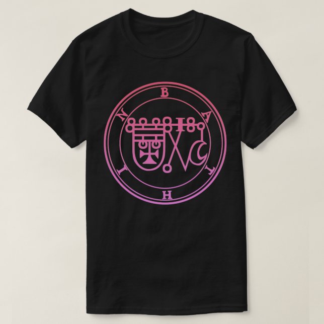 Bathin Sigil Knows The Virtues of Herbs Pink Gradi T-Shirt (Design Front)