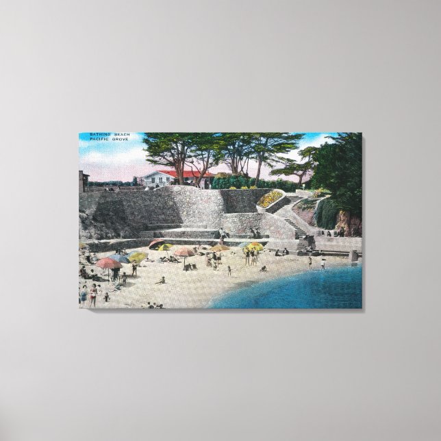 Bathing Beach at Pacific Grove Canvas Print (Front)