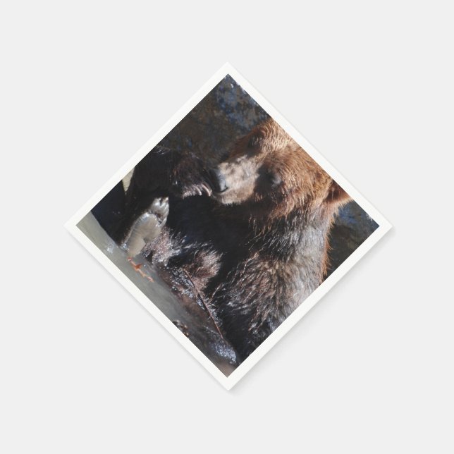 Bathing Bear Napkin (Corner)