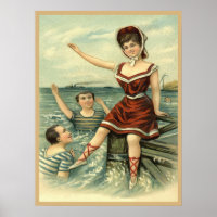 Bathing Beauty 1908 Postcard