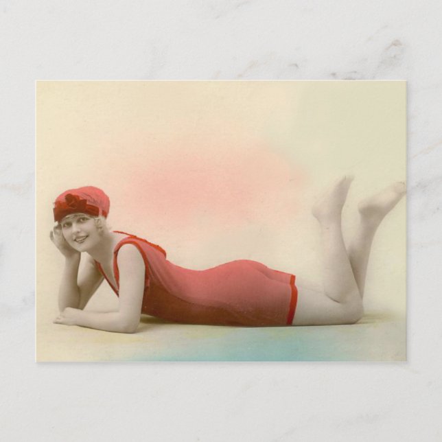 Bathing Beauty in Rose Red Postcard (Front)