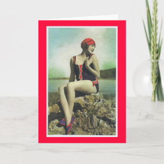 Bathing Beauty Vintage Look Greeting Card