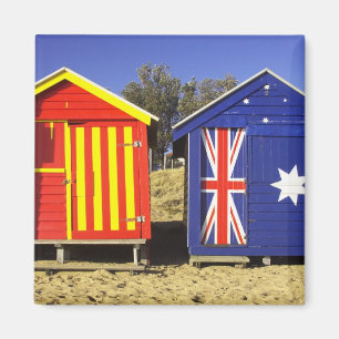 Bathing Boxes, Middle Brighton Beach, Port 2 Magnet