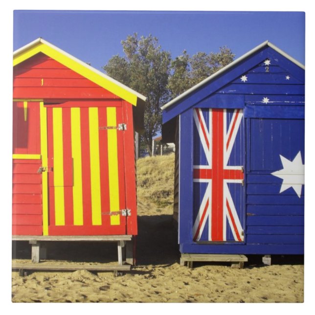 Bathing Boxes, Middle Brighton Beach, Port 2 Tile (Front)