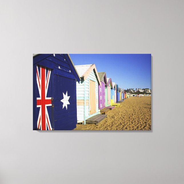 Bathing Boxes, Middle Brighton Beach, Port Canvas Print (Front)