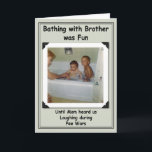 Bathing Brothers Birthday Card<br><div class="desc">Funny birthday card for sibling</div>