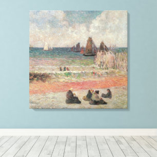 Bathing Dieppe by Paul Gauguin, Vintage Fine Art Canvas Print
