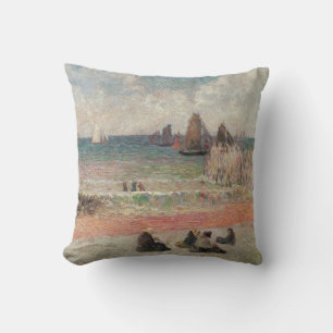 Bathing Dieppe by Paul Gauguin, Vintage Fine Art Throw Pillow