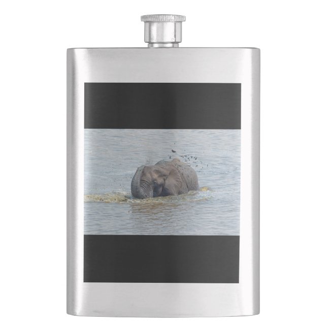 Bathing elephant hip flask (Front)