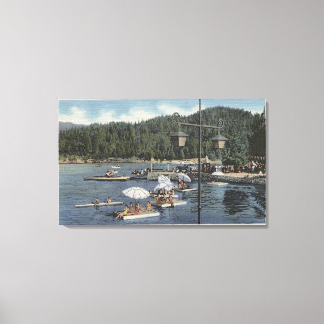 Bathing Floats, Swimmers in Cove Canvas Print (Front)