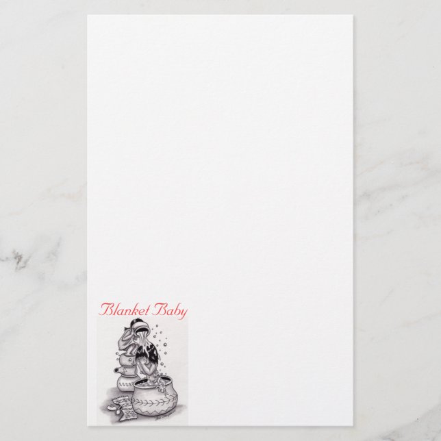 bathingbab, Blanket Baby Stationery (Front)