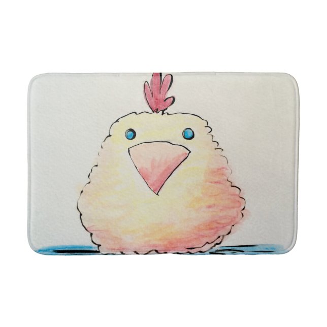Bathmat, Baby Chick Watercolor Bath Mat (Front)