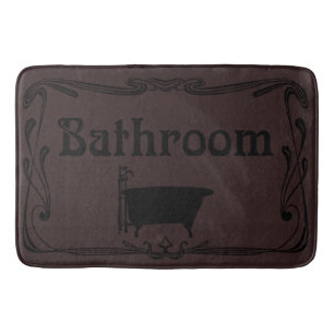 Bathmat bathroom vintage tub brown black