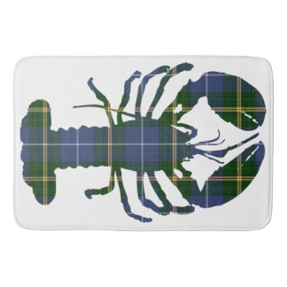 Bathmat   blue Nova Scotia Tartan lobster